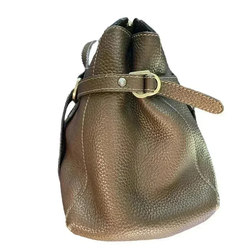 Hogan Bronze Pebbled Leather Tote